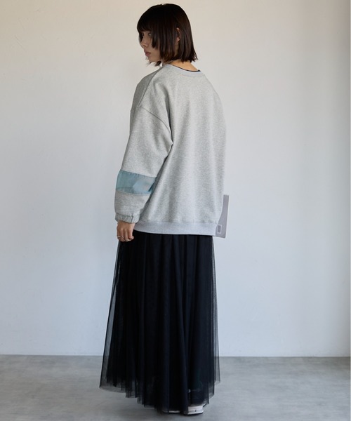 トレーナー スウェット Sweatshirt with Sheer Sleeve Details　袖シアーディティールスウェット レディース | SOTT | 10