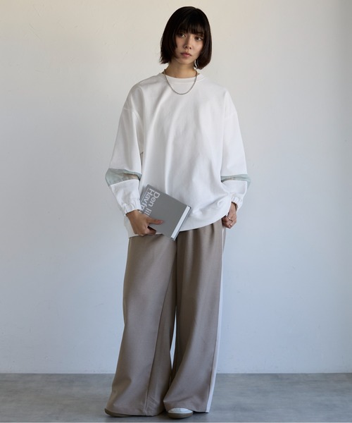 トレーナー スウェット Sweatshirt with Sheer Sleeve Details　袖シアーディティールスウェット レディース | SOTT | 15