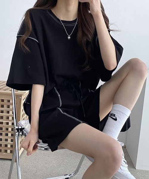 Asterellivi パジャマ ルームウェア ゆるっと可愛い ステッチデザイン