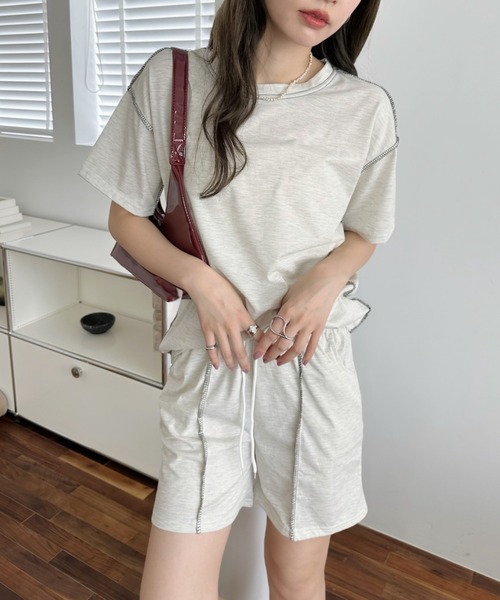 Asterellivi パジャマ ルームウェア ゆるっと可愛い ステッチデザイン