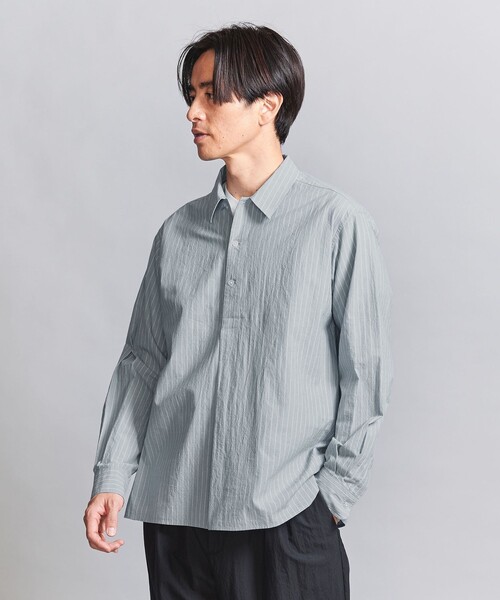 BEAUTY&YOUTH UNITED ARROWS - 美品 ビューティ&ユース 定価1.4万 オーバーサイズ シャツ 洗える ブルー BEAUTY＆YOUTH UNITED ARROWS シャツ タイプライター ワッシャー