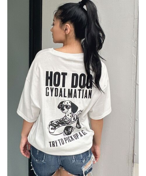 GYDA（ジェイダ） tシャツ 半袖 HOT DOG GYDALMATIAN BIG Tシャツ 