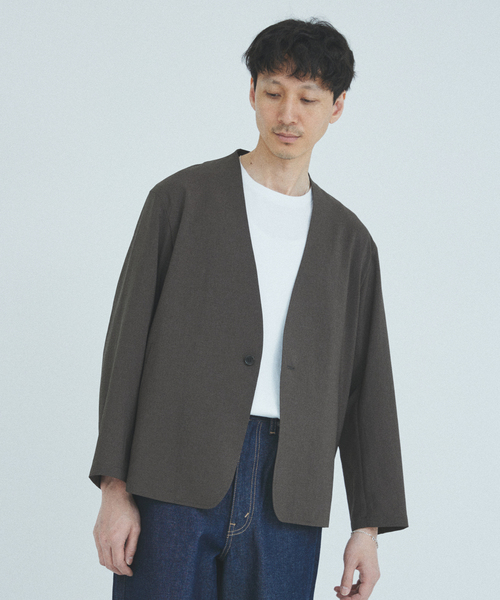 JOURNAL STANDARD ノーカラージャケット 36 ブラック JOURNAL STANDARD ジャケット ノーカラージャケット ”吸水速乾