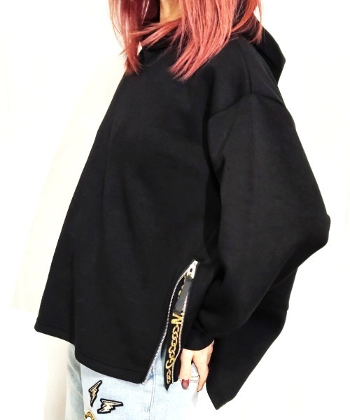 パーカー レーヨンミックスZIPフーディー レディース