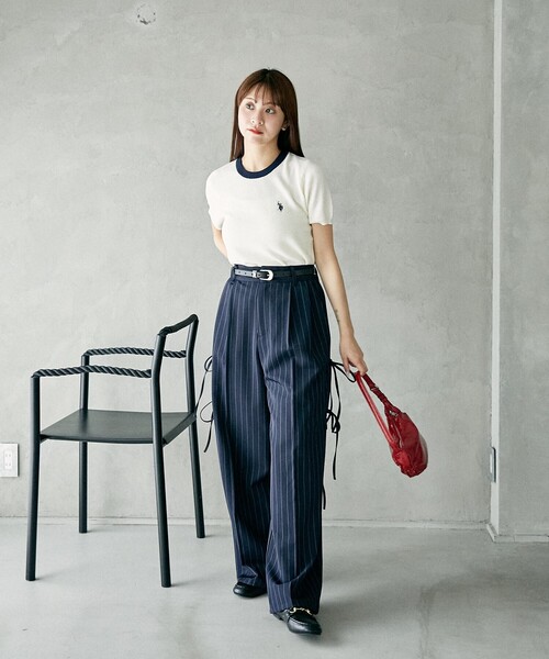 tシャツ 「U.S. POLO ASSN.」配色デザインリブロンT レディース U.S. POLO ASSN. tシャツ 「U.S. ASSN.」配色デザインリブロンT
