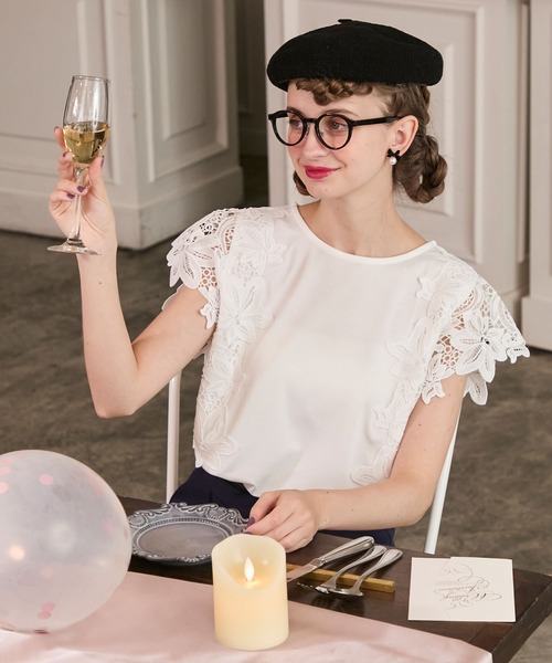 BONLECILL noir tシャツ 「BONLECILL noir」フラワーレースドッキング