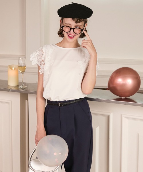 BONLECILL noir tシャツ 「BONLECILL noir」フラワーレースドッキング