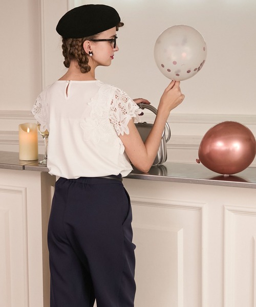 BONLECILL noir tシャツ 「BONLECILL noir」フラワーレースドッキング