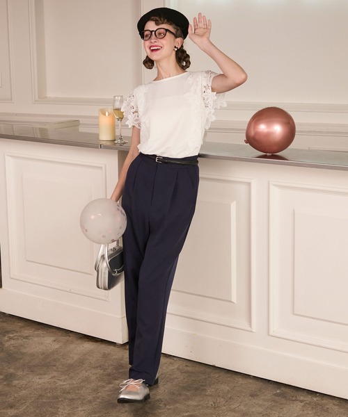 BONLECILL noir tシャツ 「BONLECILL noir」フラワーレースドッキング