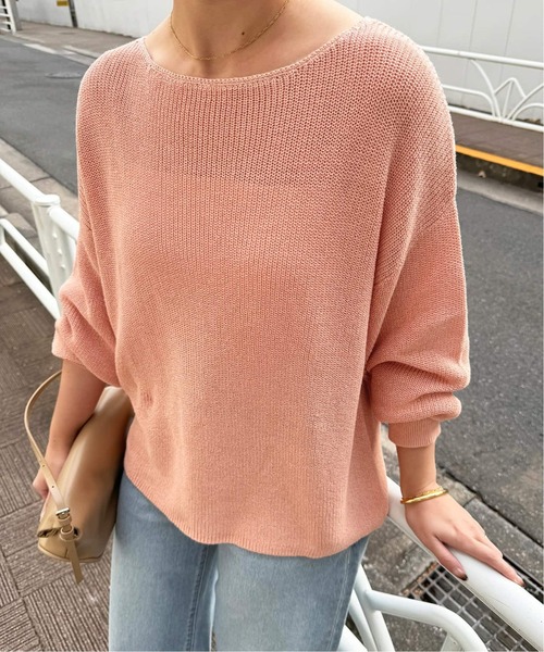 SLOBE IENA - 春先取り♡◆新品◆SLOBE IENA コットン畦ボリューム スリーブニット SLOBE IENA（スローブイエナ）の「畦ボリュームスリーブニット