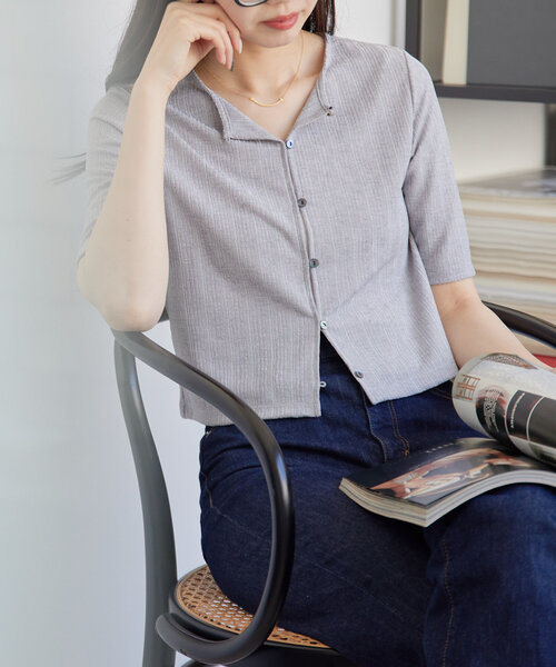 tシャツ クロップドシアーカーディガン（IF-225） レディース gemeil tシャツ クロップドシアーカーディガン（IF-225
