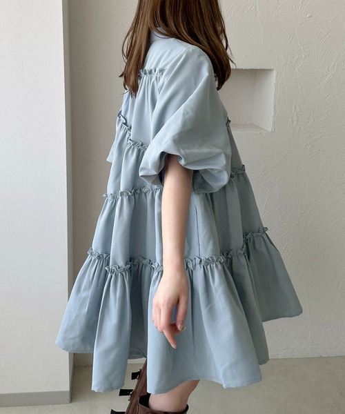 apres jour チュニック 「apres clair」SSティアードチュニックシャツ