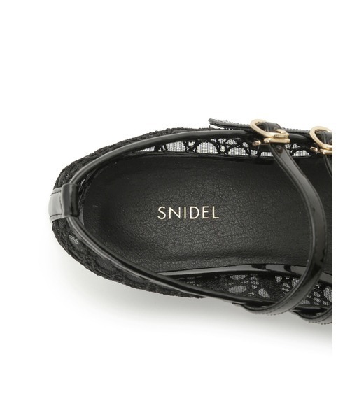 ラウンドトゥストラップパンプス　snidel SNIDEL バレエシューズ パンプス ストラップバレエシューズ
