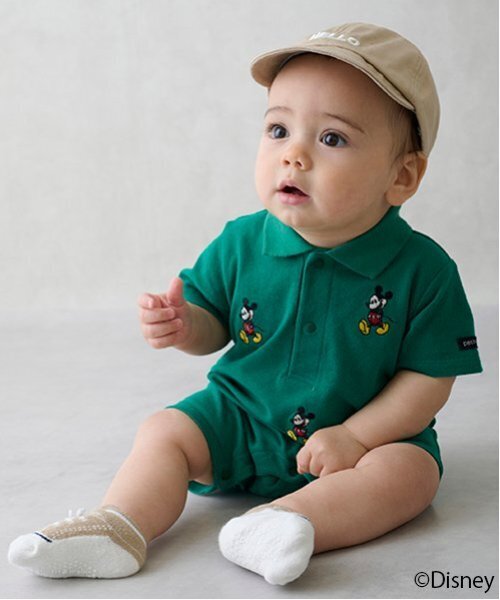 petit main ベビー服 ロンパース 「Disney」刺しゅうポロ