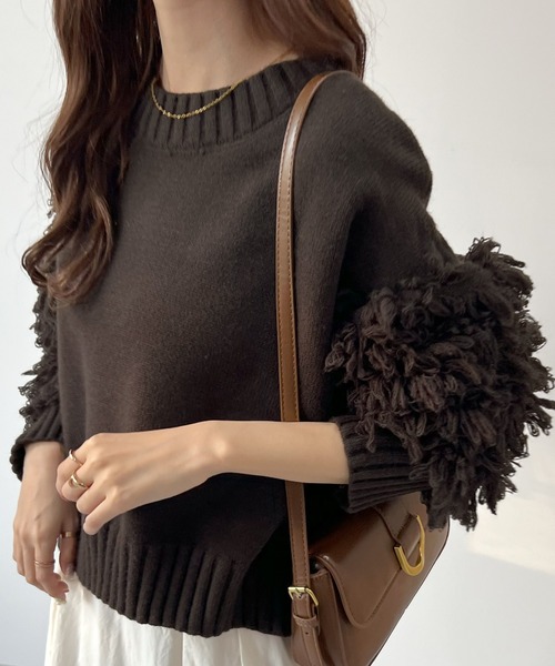 「Futier land」 長袖ニット FREE チャコールグレー レディース_画像2