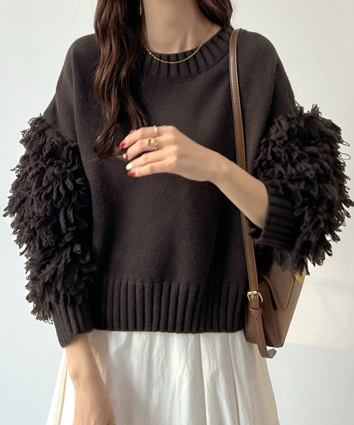 「Futier land」 長袖ニット FREE チャコールグレー レディース_画像3