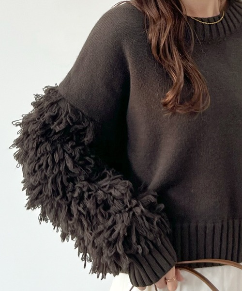 「Futier land」 長袖ニット FREE チャコールグレー レディース_画像6