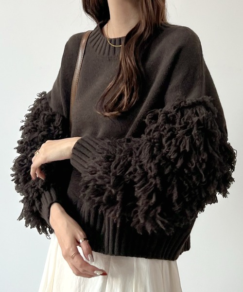 「Futier land」 長袖ニット FREE チャコールグレー レディース_画像9