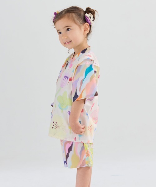 浴衣 「MOEMUSISAN X moimoln」GIRLS甚平 キッズ 子供 女の子の画像