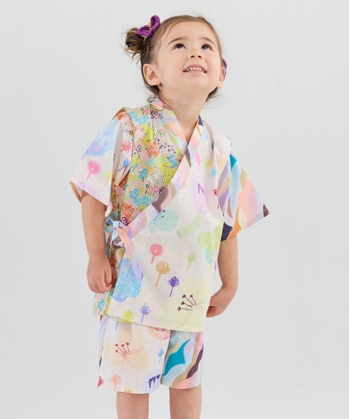浴衣 「MOEMUSISAN X moimoln」GIRLS甚平 キッズ 子供 女の子の画像