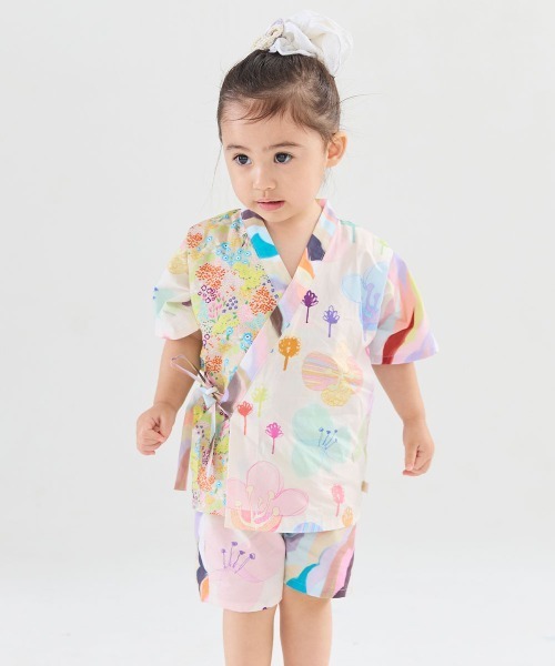 浴衣 「MOEMUSISAN X moimoln」GIRLS甚平 キッズ 子供 女の子の画像