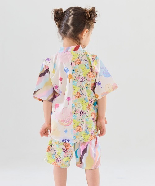 浴衣 「MOEMUSISAN X moimoln」GIRLS甚平 キッズ 子供 女の子
