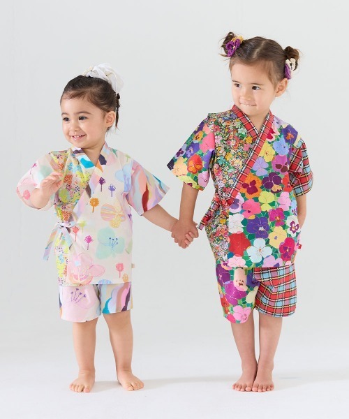 浴衣 「MOEMUSISAN X moimoln」GIRLS甚平 キッズ 子供 女の子の画像