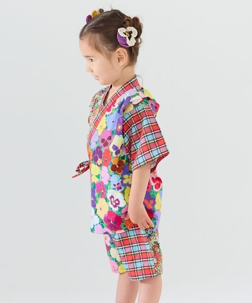 浴衣 「MOEMUSISAN X moimoln」GIRLS甚平 キッズ 子供 女の子の画像