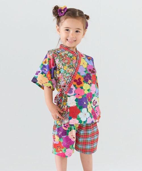 浴衣 「MOEMUSISAN X moimoln」GIRLS甚平 キッズ 子供 女の子の画像