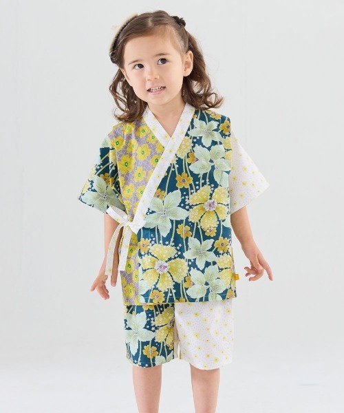 浴衣 「MOEMUSISAN X moimoln」GIRLS甚平 キッズ 子供 女の子の画像