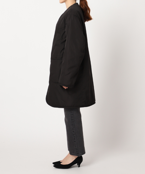「ARMY TWILL」 ノーカラーコート FREE ブラック レディース_画像10
