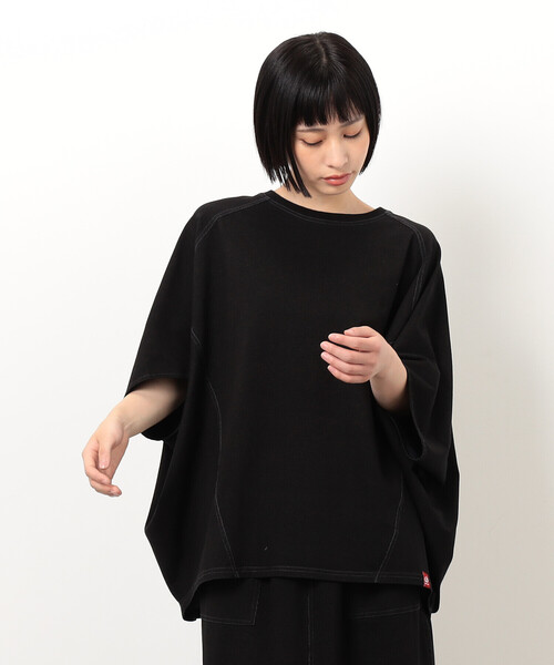 tシャツ インレイ変形プルオーバー / セットアップ対応 レディース SHIPS any:〈洗濯機可能〉インレイ コクーン ショートスリーブ
