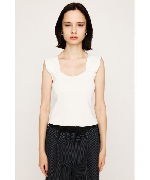 【専用】韓国ファッション トップス ノースリーブ スクエアネック SLY タンクトップ ノースリーブ SQUARE NECK KNIT TANK スクエア