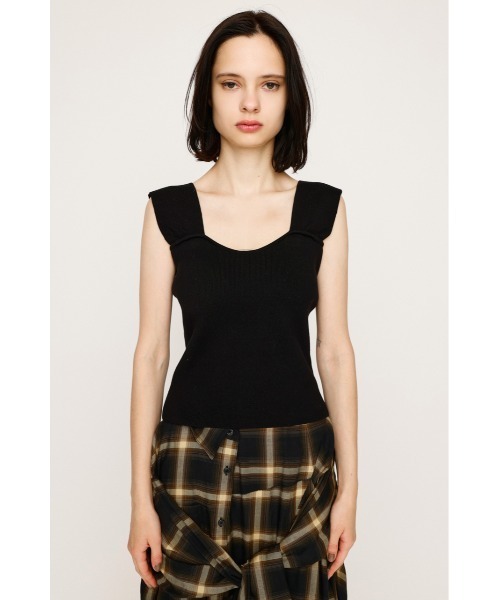 SLY タンクトップ ノースリーブ SQUARE NECK KNIT TANK スクエア