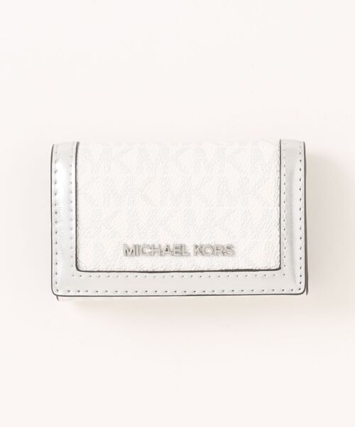 新品☆MICHAEL KORS  キーケース　ホワイト  レザー キーケース MICHAEL KORS（マイケルコース） キーケース JET SET TRAVEL SM KEY