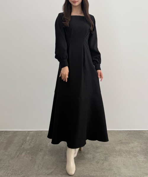 CENEA（セネア） ワンピース バックレースアップスクエアネック