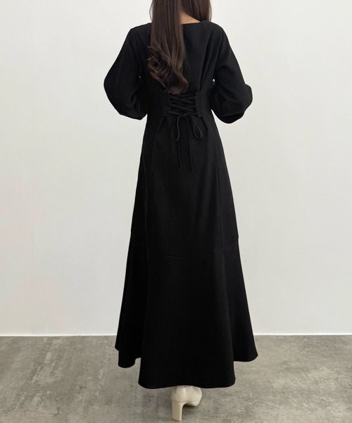 CENEA（セネア） ワンピース バックレースアップスクエアネック