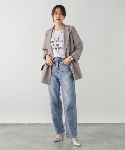 [GLOBAL WORK] обработка Denim брюки MEDIUM голубой женский 