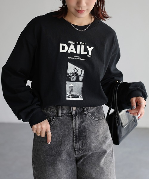 「Riberry」 「GILDAN」長袖カットソー LARGE ホワイト レディース