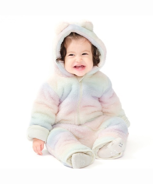 kids zoo（キッズズー） ベビー服 ロンパース 動物ボアカバーオール