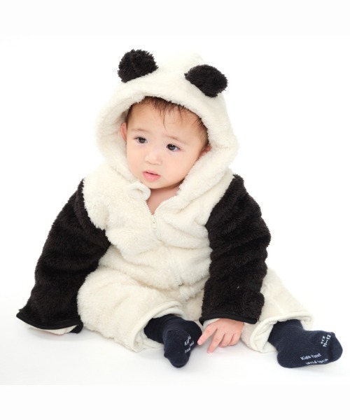 kids zoo（キッズズー） ベビー服 ロンパース 動物ボアカバーオール