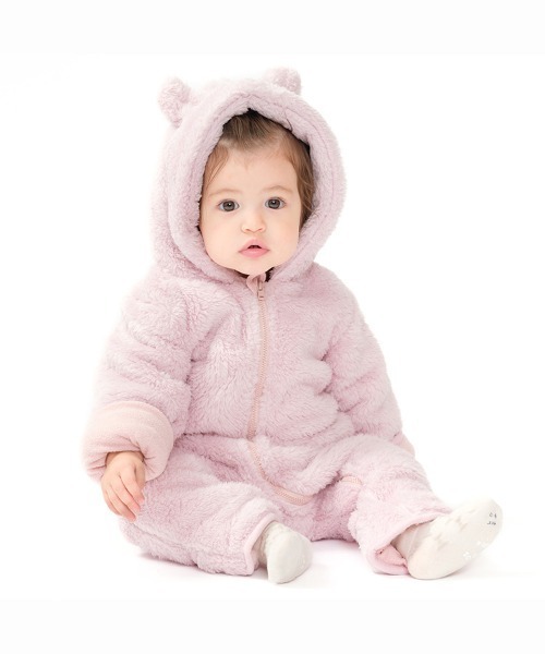 kids zoo（キッズズー） ベビー服 ロンパース 動物ボアカバーオール