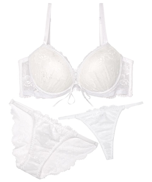 ブラジャー ショーツセット 「3点セット」 エレガンス レースアップ 育