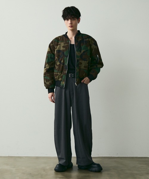 Shoowtime ブルゾン アウター Reversible MA-1 Blouson Camo ＆ Black