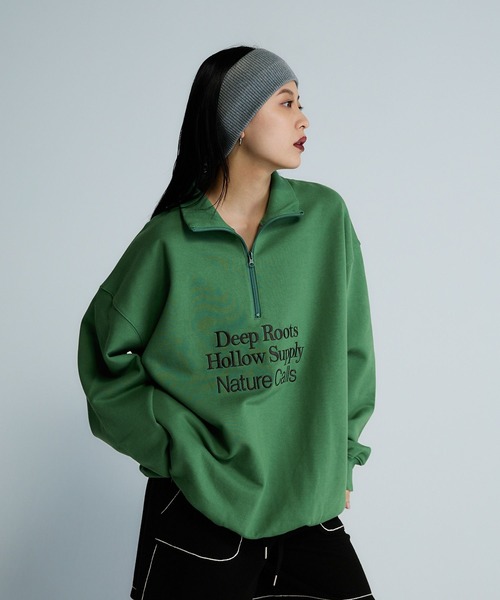 トレーナー スウェット 「Les Fleurs」ロゴハーフZIPスウェット/599001 レディース | JEANASIS