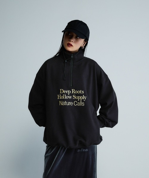 トレーナー スウェット 「Les Fleurs」ロゴハーフZIPスウェット/599001 レディース | JEANASIS | 08