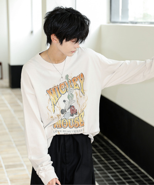 Disney（ディズニー） tシャツ 「neos」ルーズシルエット ミッキー