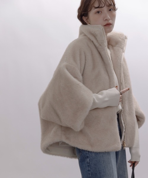美品　アイリッシュミンク毛皮 ショートコート Eimee Law コート アウター ミンクファー スタンドネック