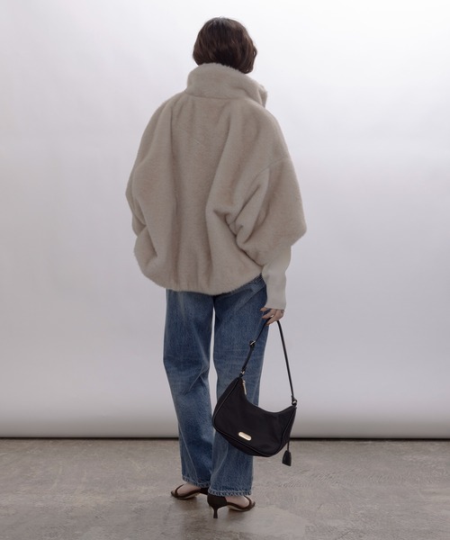 Eimee Law コート アウター ミンクファー スタンドネック