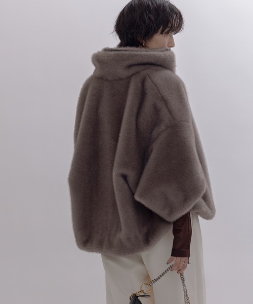 Eimee Law コート アウター ミンクファー スタンドネック